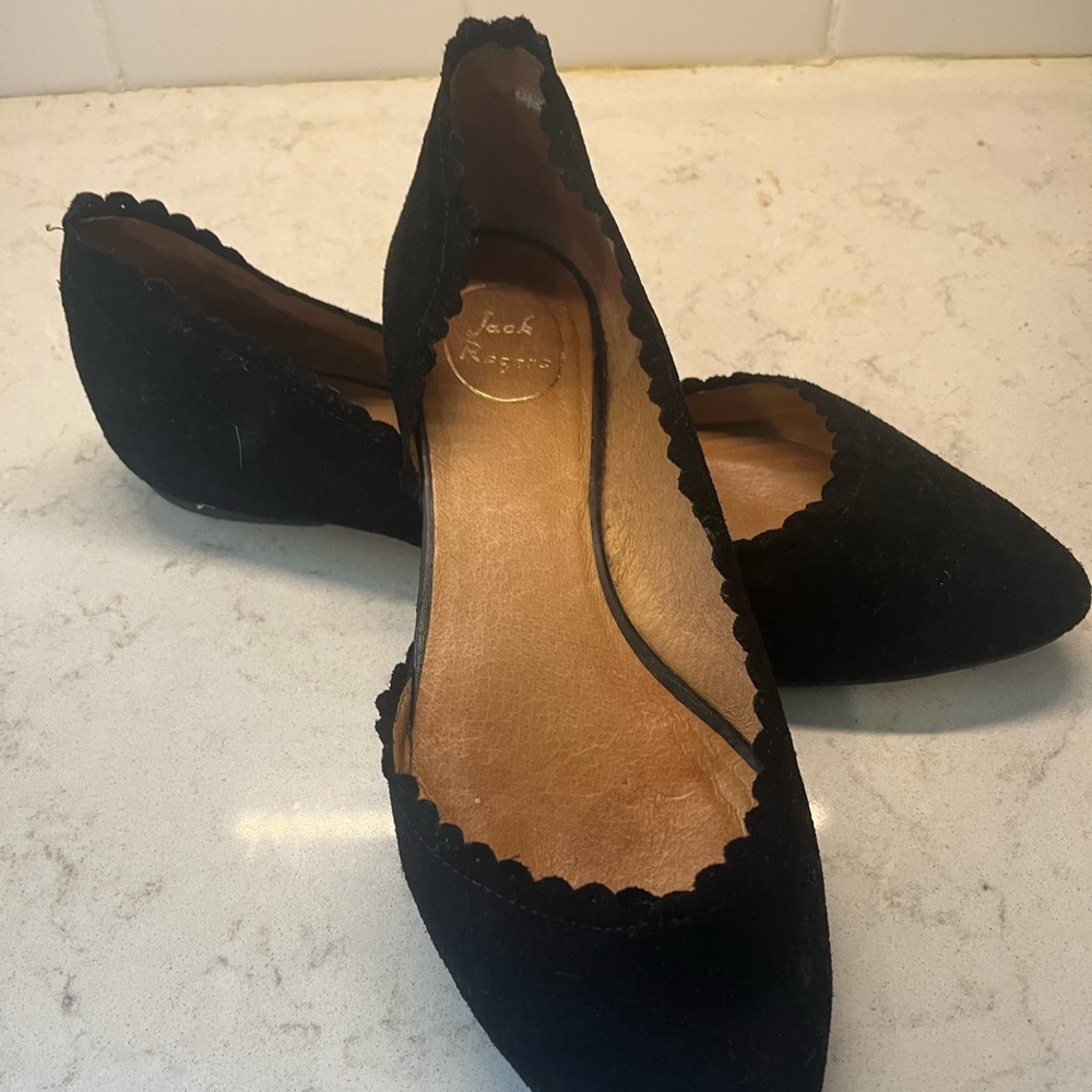 Jack Rogers black suede flats.